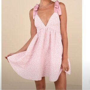 Lulus Pink Floral Mini Dress